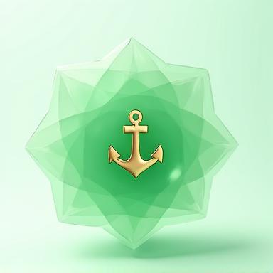 Abstract image representing legal clarity and agreement with transparent overlapping layers and a green anchor symbol.